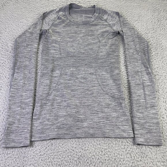 Lululemon Swiftly Tech Tee Shirt Women 2 Gray Long Sleeve Athletic Workout Gym - Picture 1 of 7
